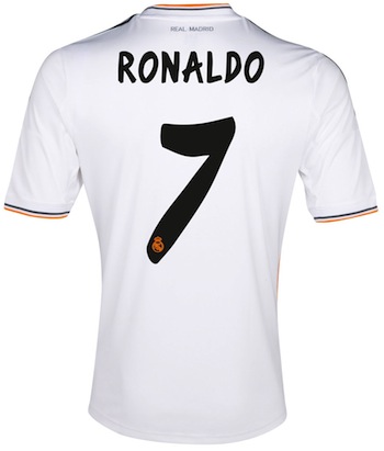 Les 10 maillots les plus vendus en 2013-2014 : 1. Cristiano Ronaldo (Real Madrid)
