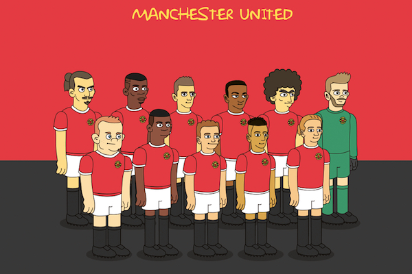 Les équipes de foot à la manière des Simpson : Manchester United