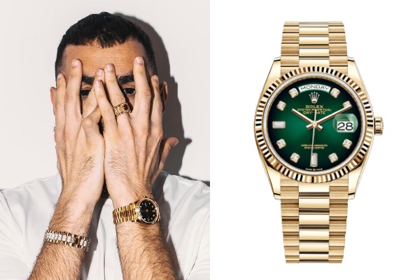 Benzema et les montres, quelques pièces de sa collection : une Rolex Day-Date 36 (37 700 €)