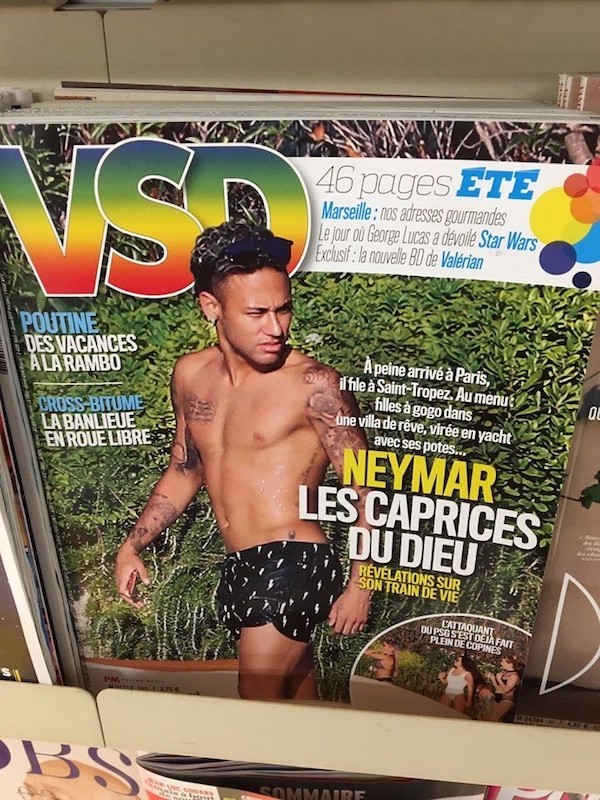Les Unes de la presse people avec Neymar