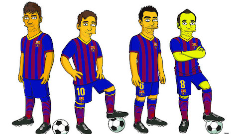 Voici les joueurs du FC Barcelone en version Simpson...