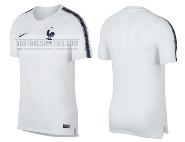 Les maillots de l'équipe de France au Mondial 2018 : la version entraînement en blanc