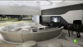 Le salon de Cristiano Ronaldo dans sa maison à Madrid.