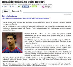 Cristiano Ronaldo au lieu de Ronaldo