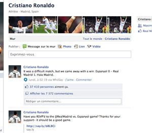 Cristiano Ronaldo sur Facebook