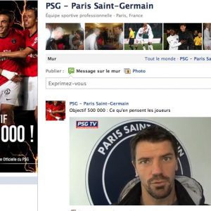 La page Facebook du PSG