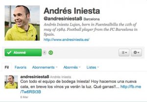Andrés Iniesta sur Twitter