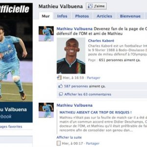 Mathieu Valbuena sur Facebook