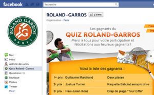 La page Facebook de Roland Garros 2011