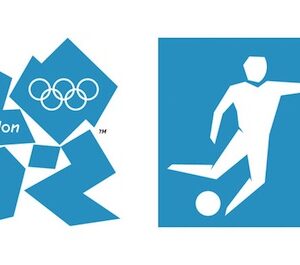 Le logo des JO de Londres 2012 à gauche - @Iconsport