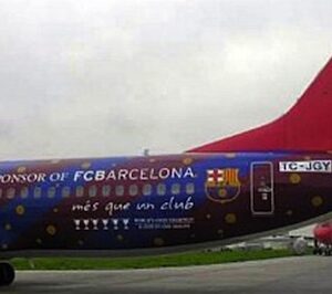 L'avion du FC Barcelone