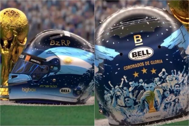 F1. Hommage graphique et esthétique de Colapinto à Messi et l'Argentine