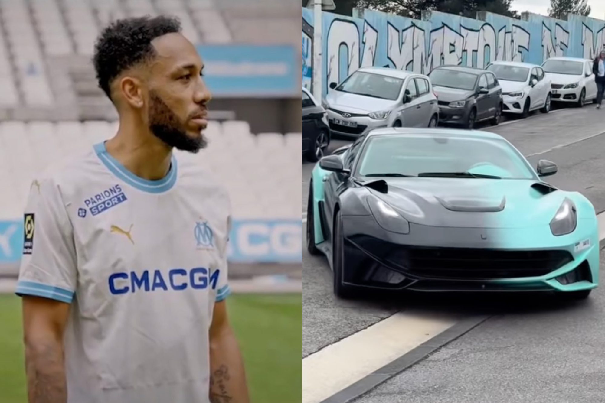 OM : L’incroyable Ferrari bicolore d’Aubameyang (et le son tout aussi dingue)